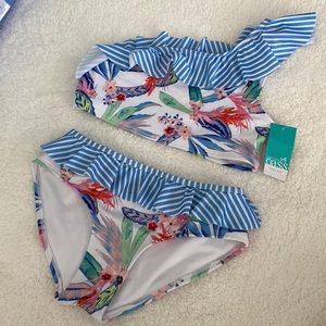 NWT Tropical print two piece swimsuit